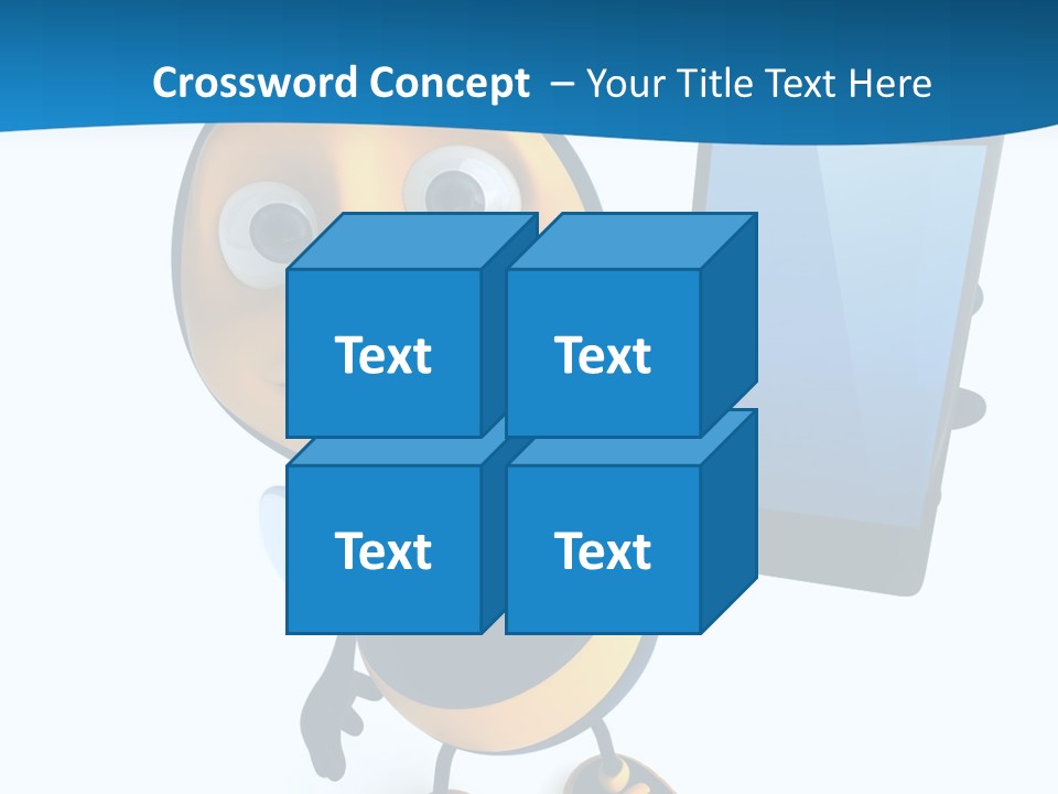 Illustration Character Tablette PowerPoint Template