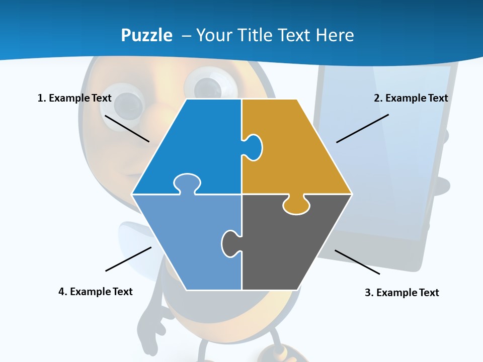 Illustration Character Tablette PowerPoint Template