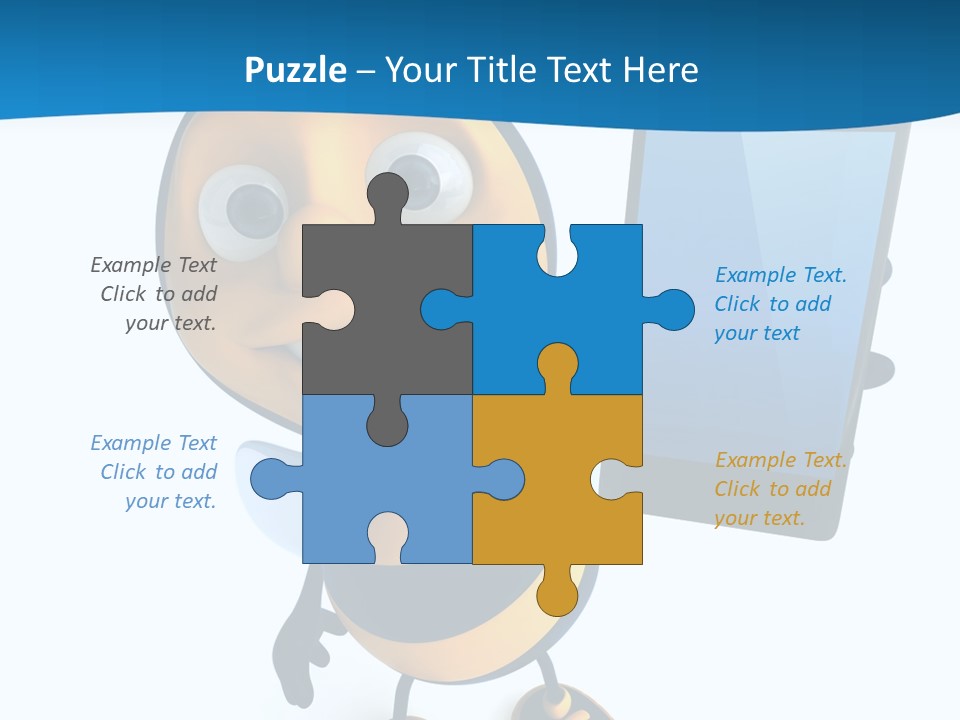 Illustration Character Tablette PowerPoint Template