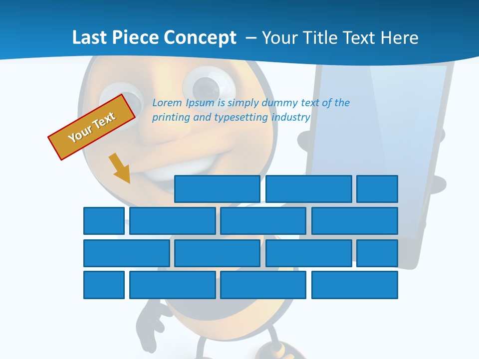 Illustration Character Tablette PowerPoint Template