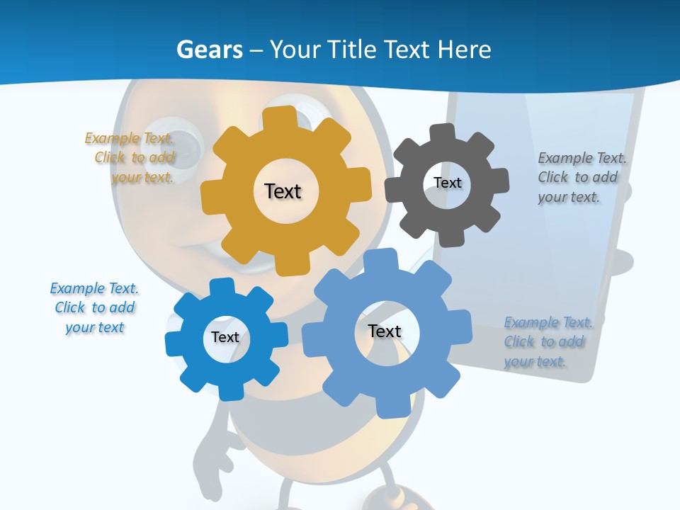 Illustration Character Tablette PowerPoint Template