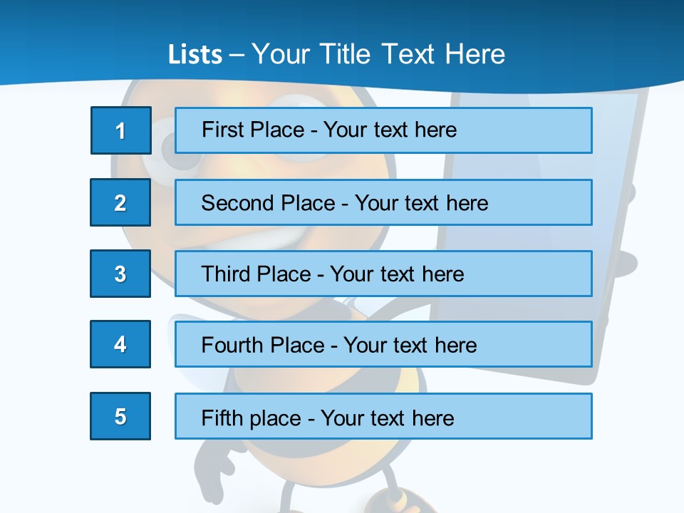 Illustration Character Tablette PowerPoint Template