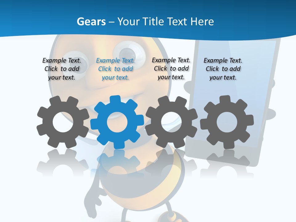 Illustration Character Tablette PowerPoint Template