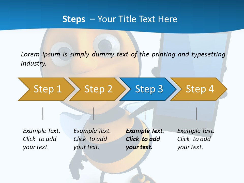 Illustration Character Tablette PowerPoint Template