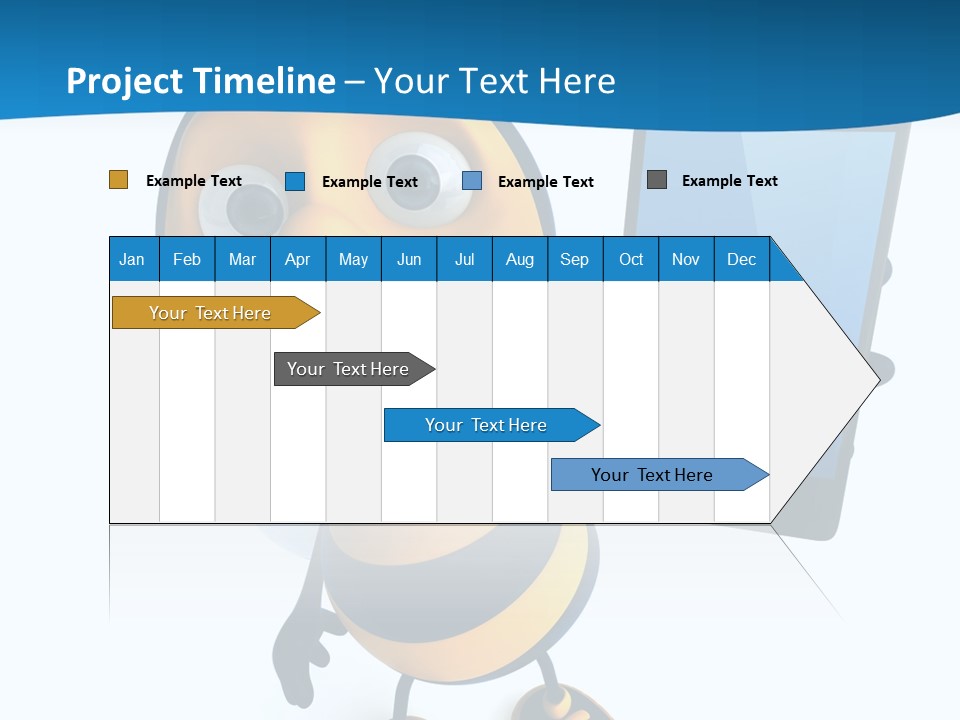 Illustration Character Tablette PowerPoint Template