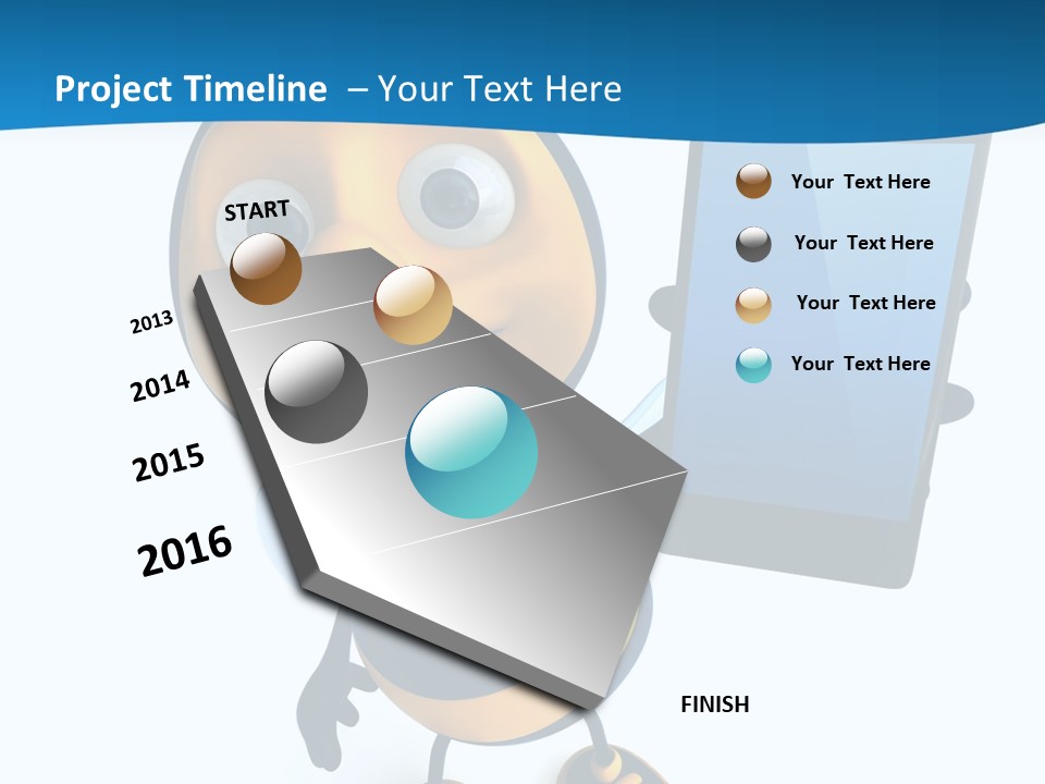 Illustration Character Tablette PowerPoint Template