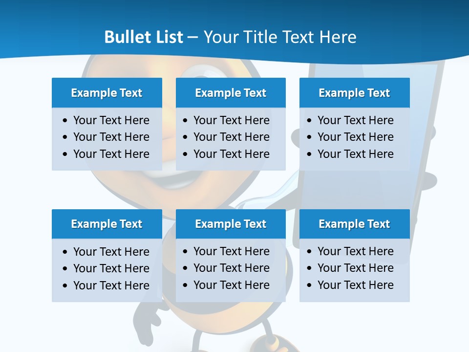 Illustration Character Tablette PowerPoint Template