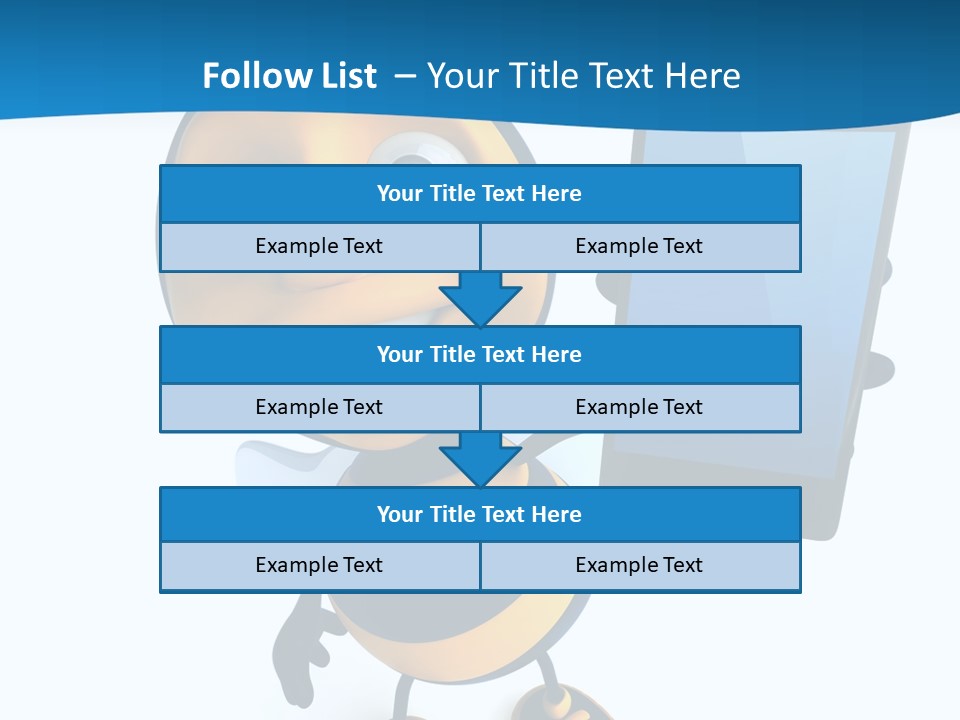 Illustration Character Tablette PowerPoint Template