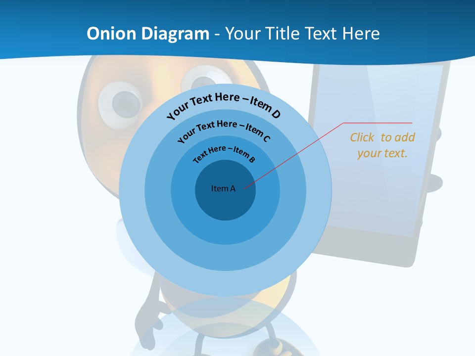 Illustration Character Tablette PowerPoint Template