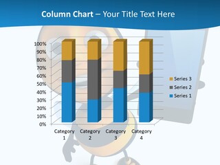 Illustration Character Tablette PowerPoint Template