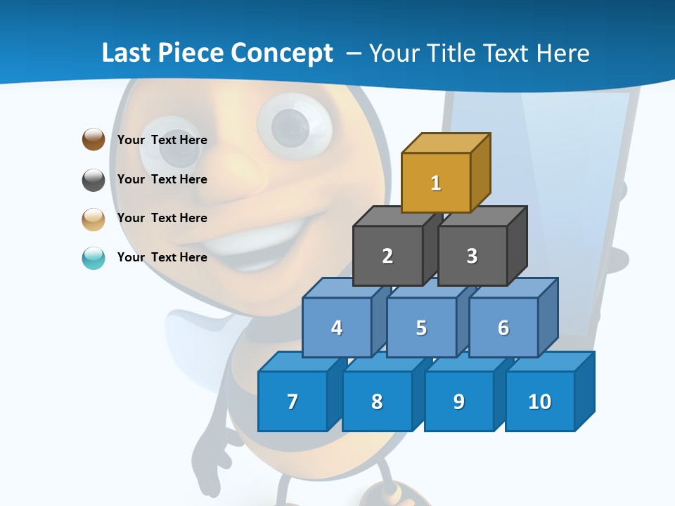 Illustration Character Tablette PowerPoint Template