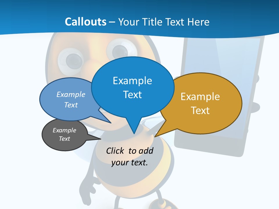 Illustration Character Tablette PowerPoint Template