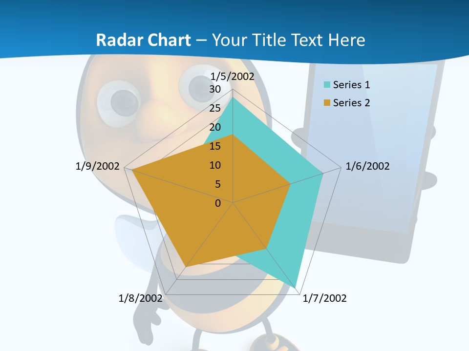 Illustration Character Tablette PowerPoint Template