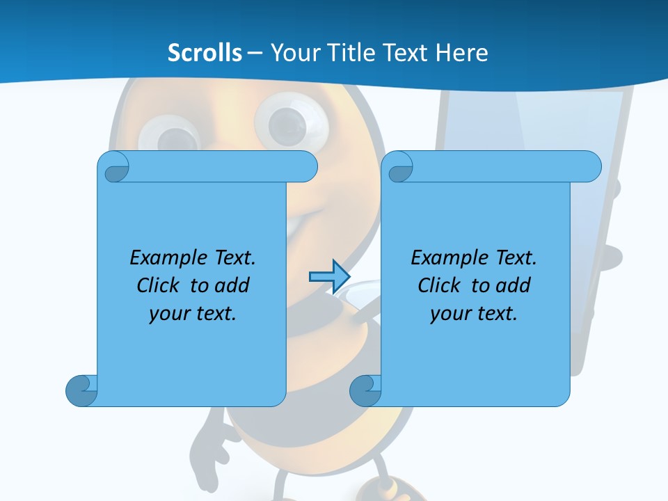 Illustration Character Tablette PowerPoint Template