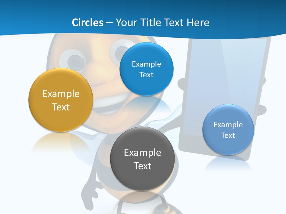 Illustration Character Tablette PowerPoint Template