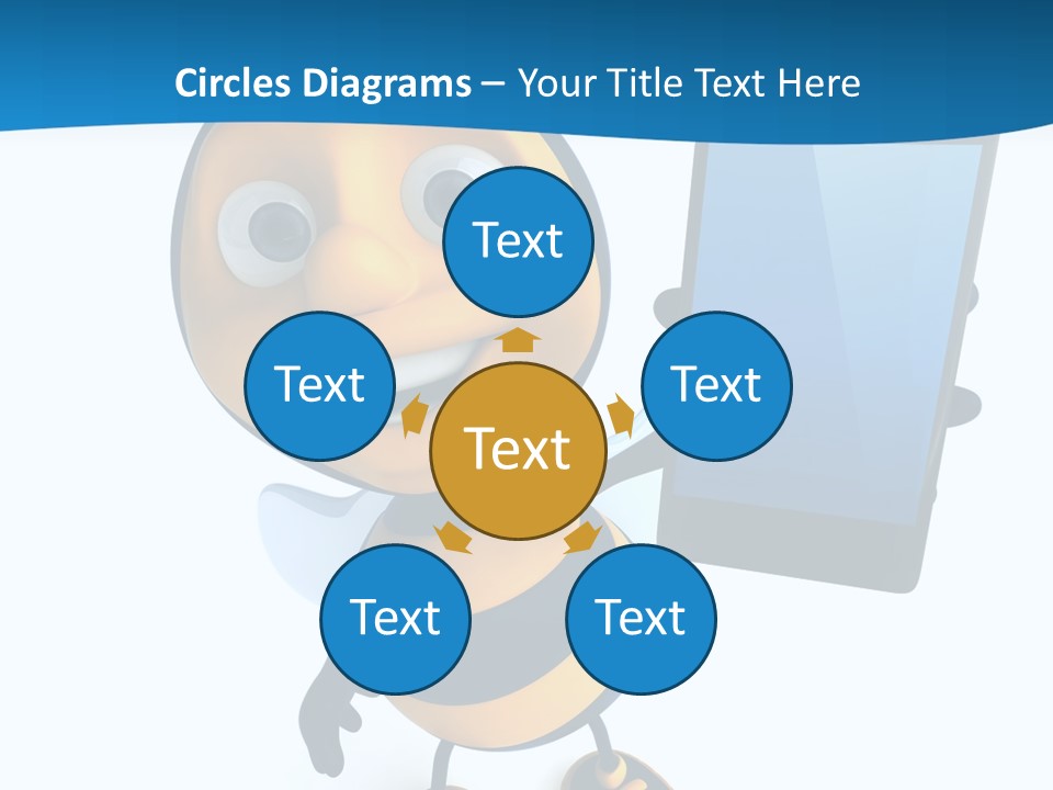 Illustration Character Tablette PowerPoint Template