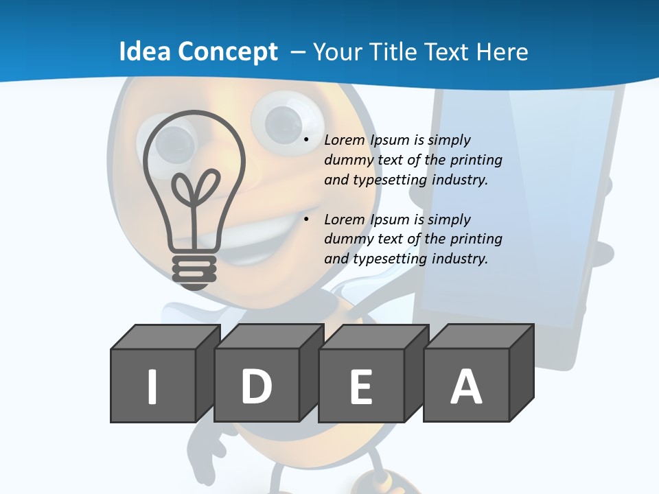 Illustration Character Tablette PowerPoint Template