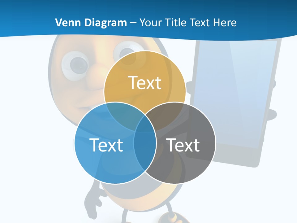 Illustration Character Tablette PowerPoint Template
