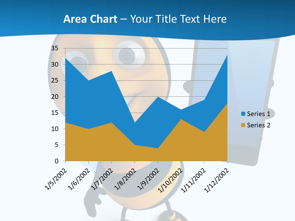 Illustration Character Tablette PowerPoint Template