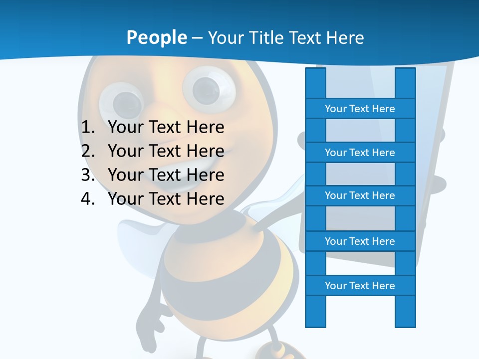 Illustration Character Tablette PowerPoint Template
