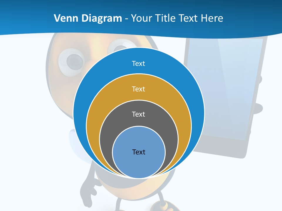 Illustration Character Tablette PowerPoint Template