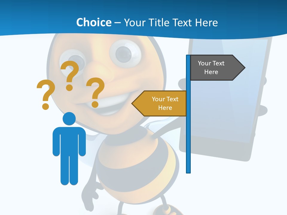 Illustration Character Tablette PowerPoint Template
