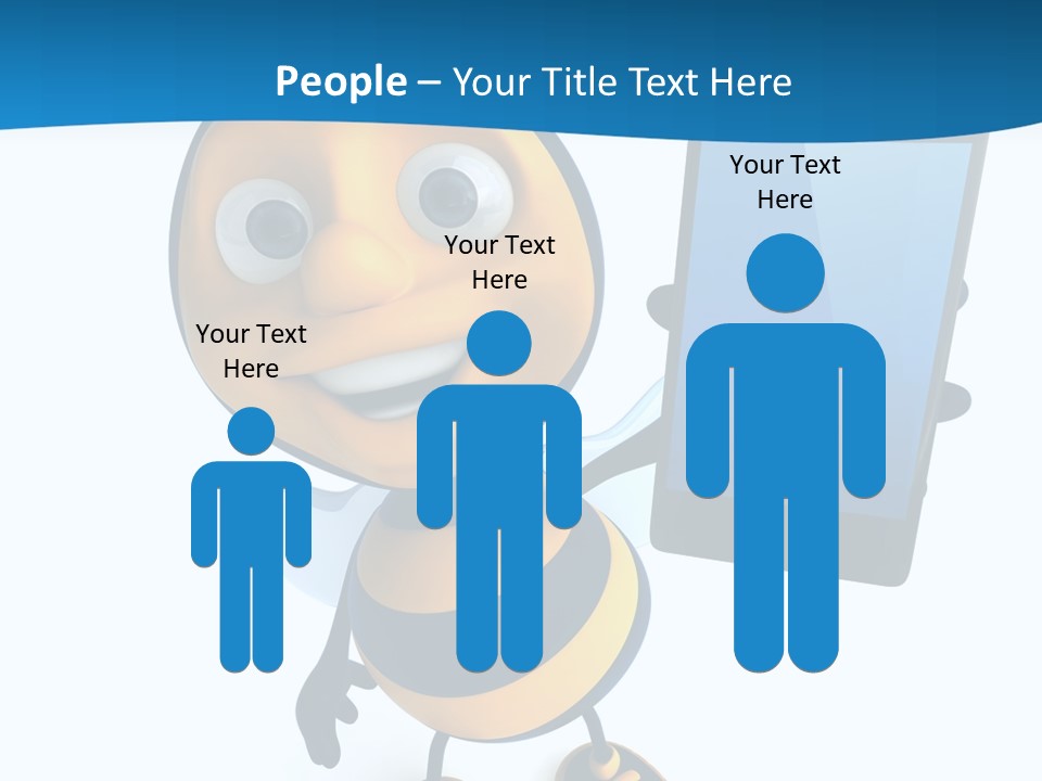 Illustration Character Tablette PowerPoint Template