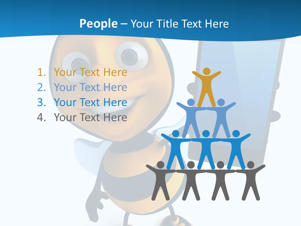 Illustration Character Tablette PowerPoint Template