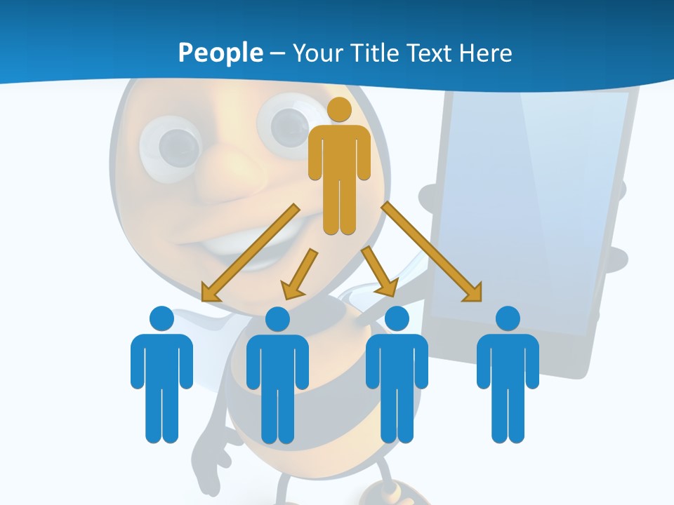 Illustration Character Tablette PowerPoint Template