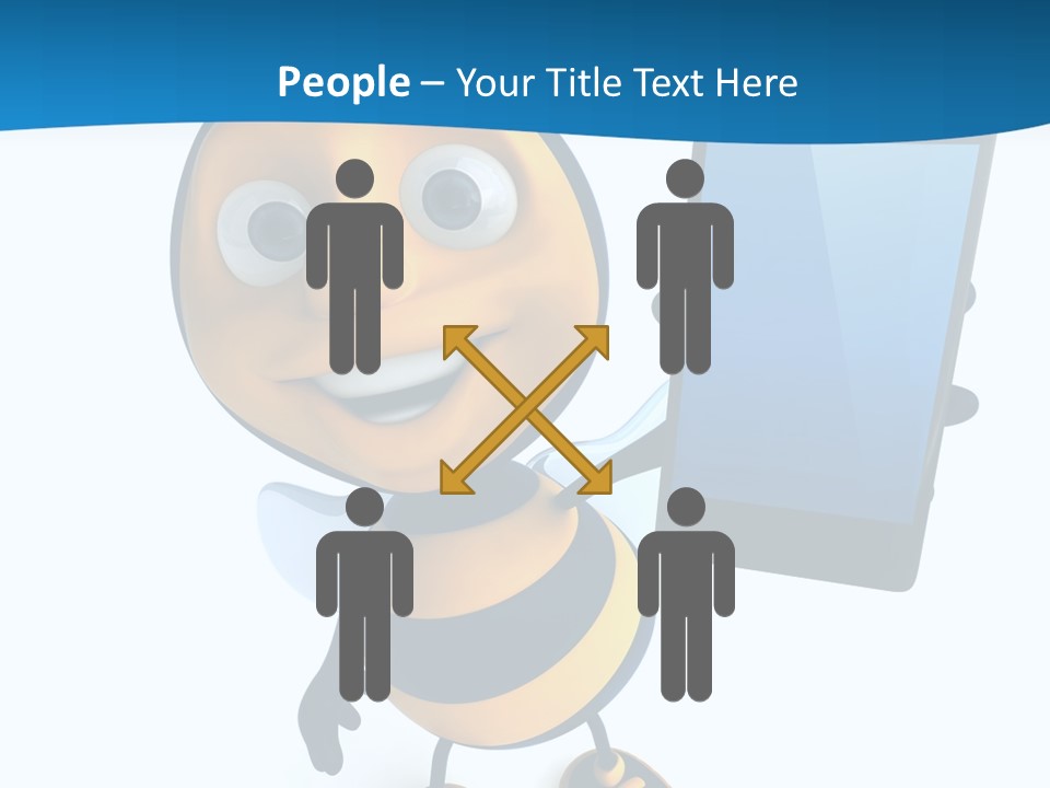 Illustration Character Tablette PowerPoint Template