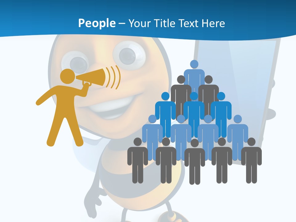 Illustration Character Tablette PowerPoint Template