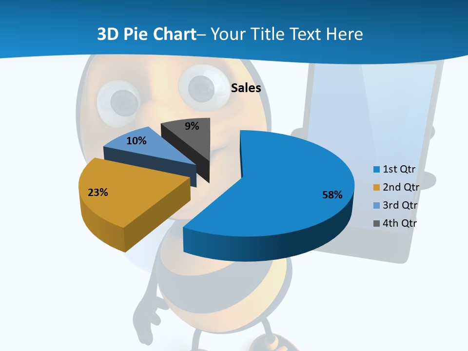 Illustration Character Tablette PowerPoint Template
