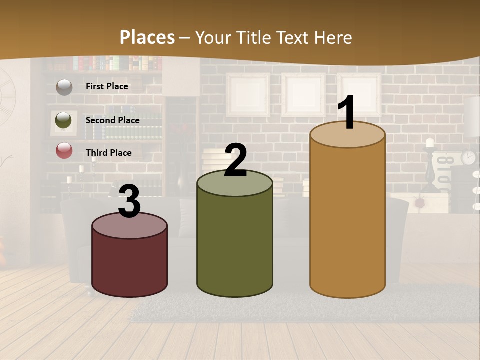 Couch Vase Wooden PowerPoint Template