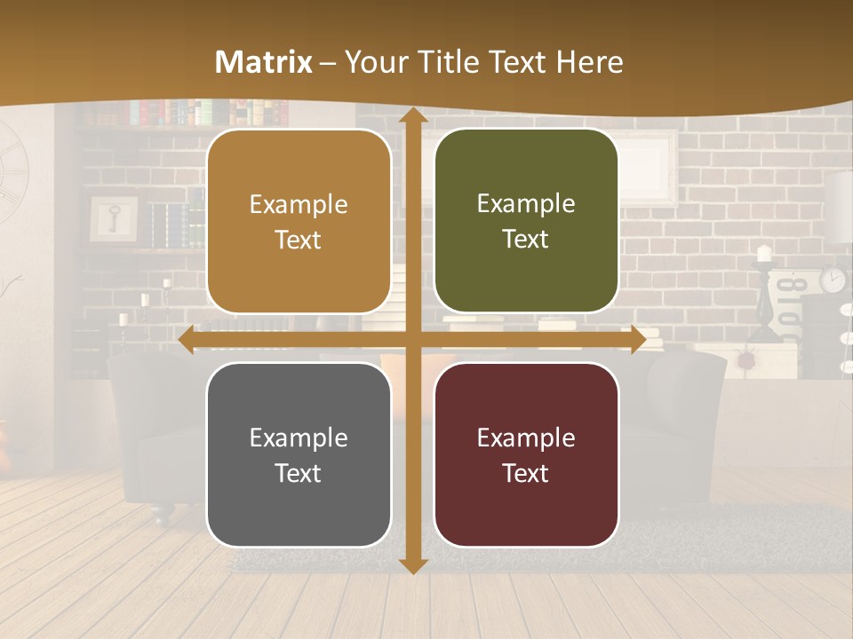 Couch Vase Wooden PowerPoint Template