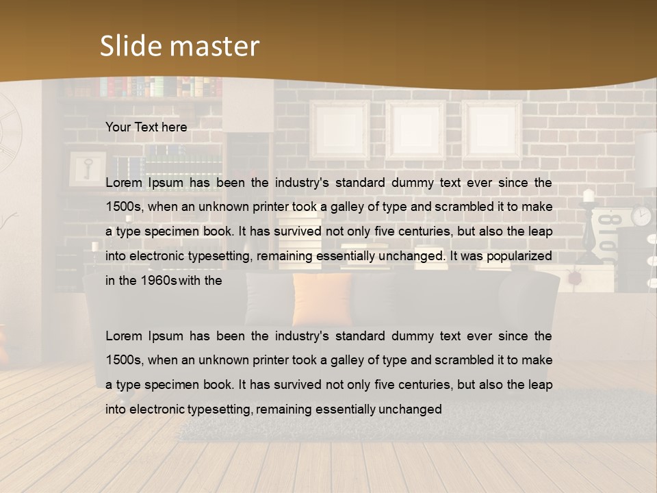 Couch Vase Wooden PowerPoint Template