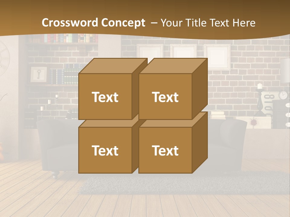 Couch Vase Wooden PowerPoint Template