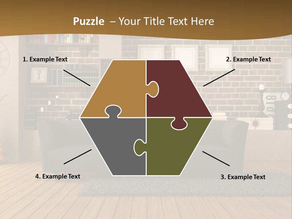 Couch Vase Wooden PowerPoint Template