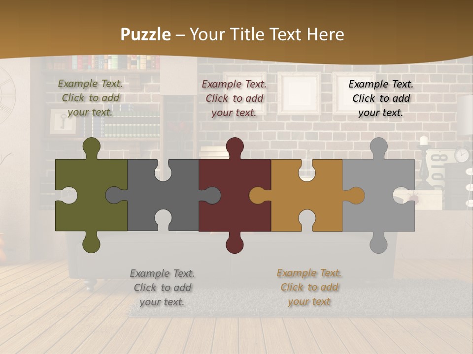 Couch Vase Wooden PowerPoint Template