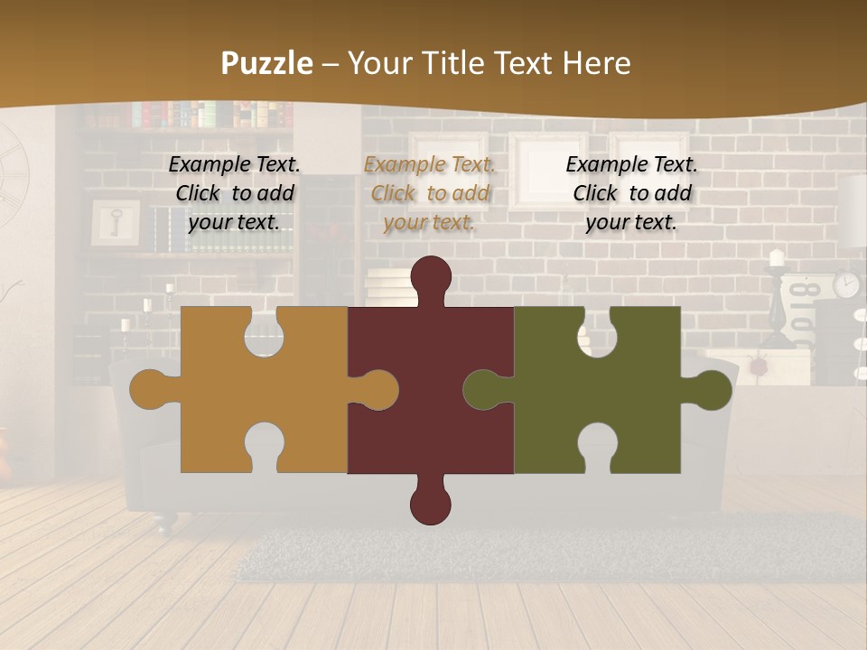 Couch Vase Wooden PowerPoint Template