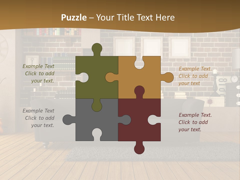 Couch Vase Wooden PowerPoint Template