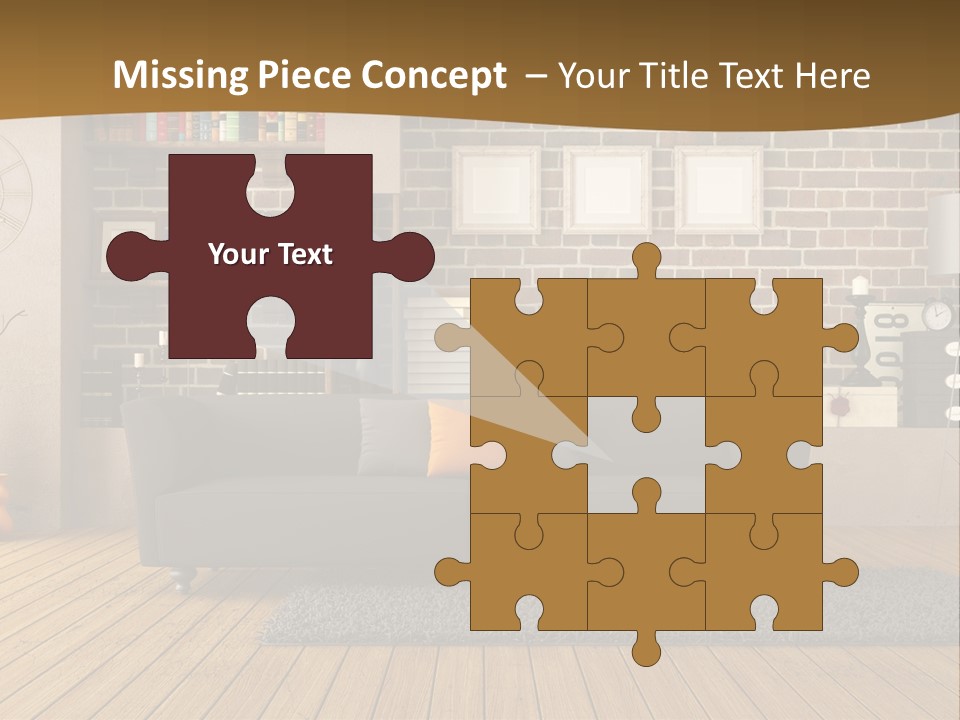 Couch Vase Wooden PowerPoint Template