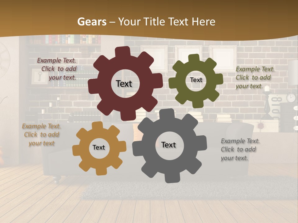 Couch Vase Wooden PowerPoint Template