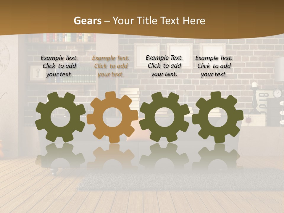 Couch Vase Wooden PowerPoint Template