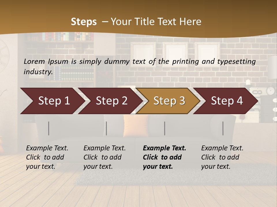 Couch Vase Wooden PowerPoint Template