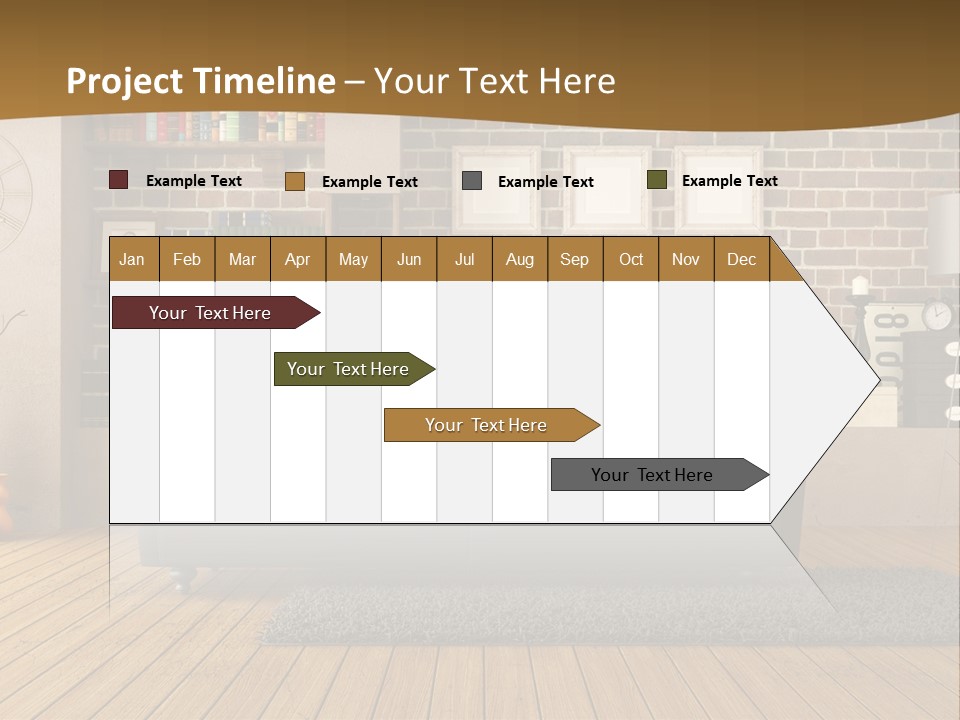 Couch Vase Wooden PowerPoint Template