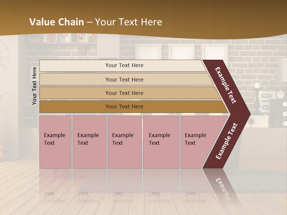 Couch Vase Wooden PowerPoint Template