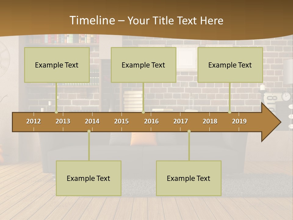 Couch Vase Wooden PowerPoint Template
