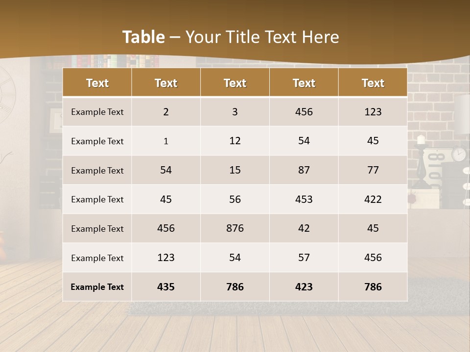 Couch Vase Wooden PowerPoint Template