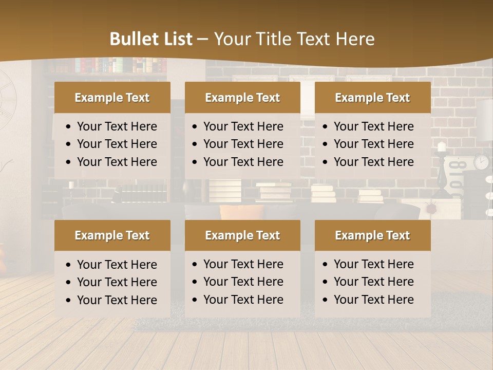 Couch Vase Wooden PowerPoint Template