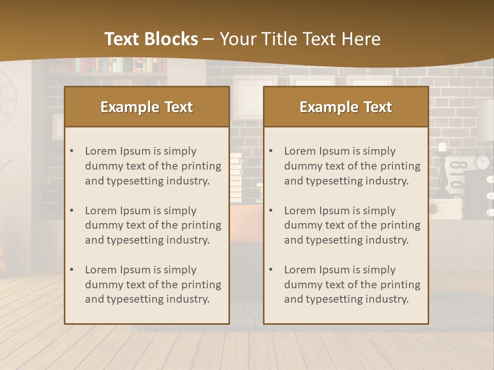 Couch Vase Wooden PowerPoint Template